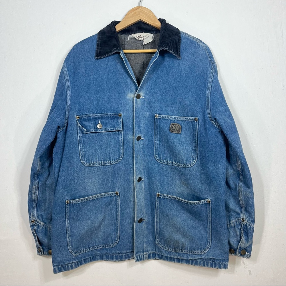 Walls Blue Denim Jacket with Dark Navy Corduroy Collar